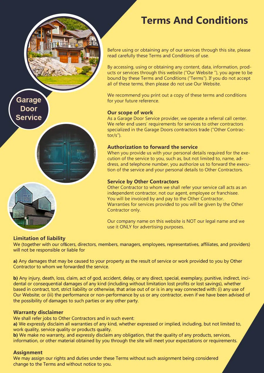 Elite Garage Door Service Seattle, WA 206-429-9329 - terms6